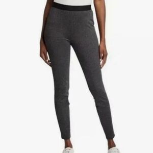 Eileen Fisher Gray Herringbone Elastic Waist Leggings Size M